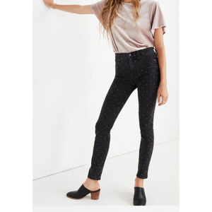 Women's Madewell Skinny Jeans Size 25 Black Gold Metallic Dot Edition